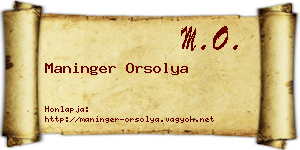 Maninger Orsolya névjegykártya